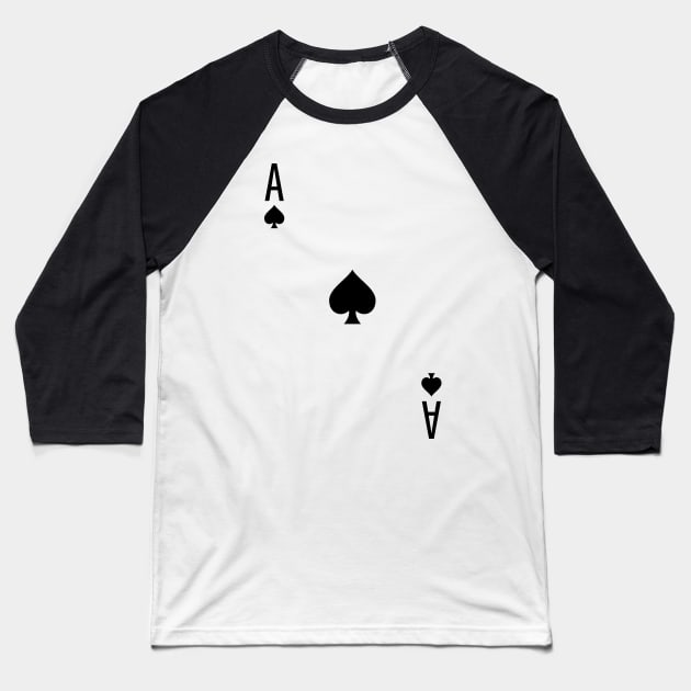 Ace of Spades - Playing Card Design Baseball T-Shirt by ScienceCorner
